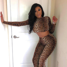 Load image into Gallery viewer, Leopard Two-Piece Crop Set
